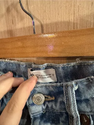 Zara High Rise Button Fly Light Wash Straight Jeans Size 2 thumbnail 4