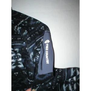 Womens NWT $60 New Free Country Micro Fleece Jacket Black Gray White S Warm thumbnail 2