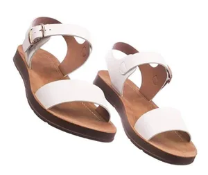 White Ankle Strap Vegan Leather Sandal Size 9 thumbnail 6