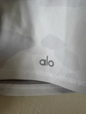 Alo Yoga White camo Vapor biker shorts thumbnail 3