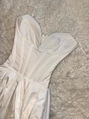 NEW HOUSE OF CB Lady Strapless Corset White Midi Dress Sz S FULLER CUP thumbnail 9