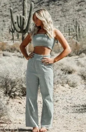 2 piece crop top pants set Orange Size M thumbnail 12