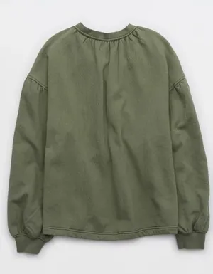 Aerie Easy Street Sweatshirt in Olive Green thumbnail 7