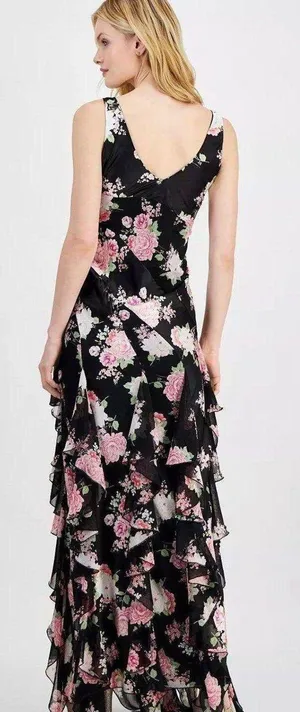 City Studios Ruffled Floral Maxi Dress thumbnail 2