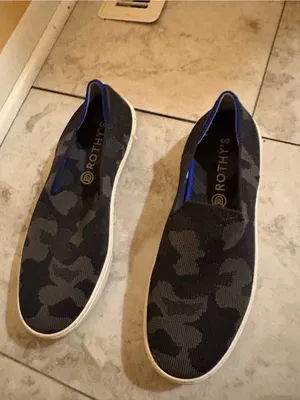Rothy’s The Original Slip-On Sneakers in Black & Gray Camo thumbnail 4