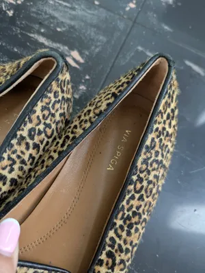 Via Spiga Leopard Print Calf Hair Loafers Size 7.5 thumbnail 3