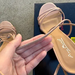 Boutique Nude Faux Patent Leather Strappy Heels thumbnail 7