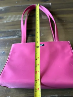Vintage Kate Spade Pink Nylon Shoulder Bag Icon Sam Barbie Y2K Logo Coquette thumbnail 2