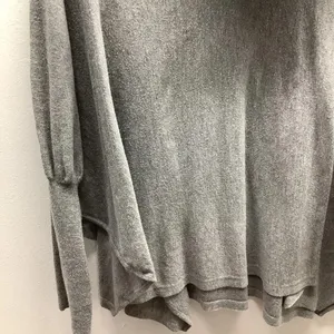 Fever Grey Knit Cowl Neck Tunic Faux Wrap Sweater Top Size Medium Preowned thumbnail 2