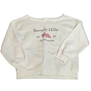 Harper Ivy Beverly Hills 1984 USA Flag Sweatshirt White Size S thumbnail 2