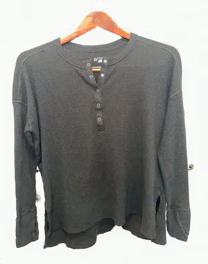 Black Long Sleeve Waffle Aerie OFFLINE by thumbnail 1