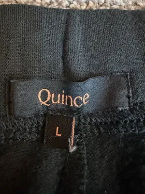 Quince Women’s Black Fleece Lounge Shorts Pull On Athleisure Size L thumbnail 3