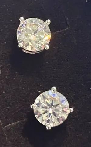 Kay Jewelers GRA CERTIFIED PASSES Moissanite Earrings 7mm Or 2.5 Carats 925 Silver (RE thumbnail 1