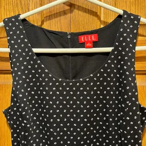 Elle Polka Dot Sleeveless Mini Swing Dress w/ Cobalt Blue Belt - Size 8 thumbnail 2