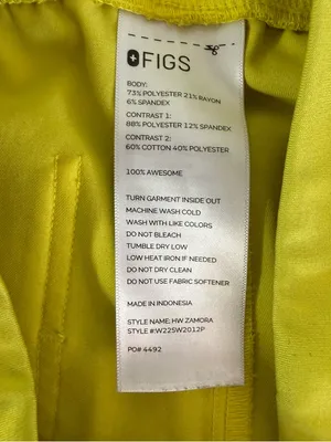 FIGS High Waisted Zamora Jogger Scrub Pants XS Petite Yellow thumbnail 4
