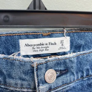 Abercrombie & Fitch Blue Straight Jeans with Distressed Details thumbnail 2