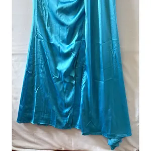 Lulus Turquoise Blue Satin Strapless Ruched Maxi Dress HD2848 Prom Gown thumbnail 14