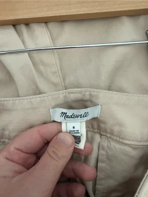 Madewell The Harlow Wide Leg Pants Beige Linen Blend Sailor Waist Size 8 thumbnail 15