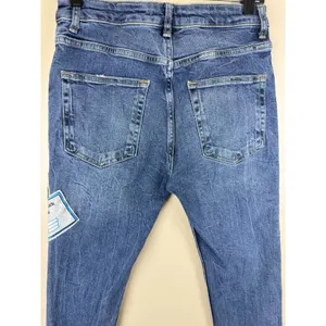 Zara Women’s Skinny Stretch Blue Jeans Size 30 Patch “Regret Nothing” thumbnail 5