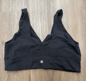 Lululemon‎ Align V-Neck Bra *Light Support, A/B Cup Size 14 Black thumbnail 1