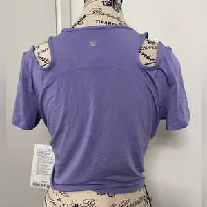 Lululemon Shoulder Cut-Out Yoga T-Shirt - Dark Lavender thumbnail 5