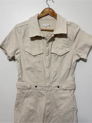 Good American Fit For Success Stretch Cotton Denim Utility Jumpsuit Size Large 3 thumbnail 4