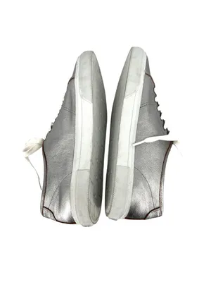 Frye Womens Gia Metallic Silver Leather Low Lace Up Sneakers Size 9.5 thumbnail 5