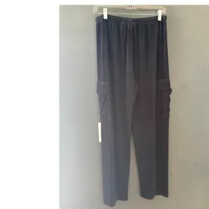 Private Edition by‎ Chicos Black Slinky Knit Cargo Pants Wide Leg Vintage Small thumbnail 4