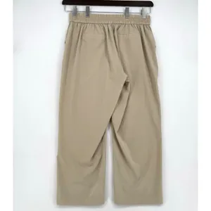 LOFT Outlet XL Beige Pull On Wide Leg Pants Stretch Elastic Waist Pockets Casual thumbnail 2