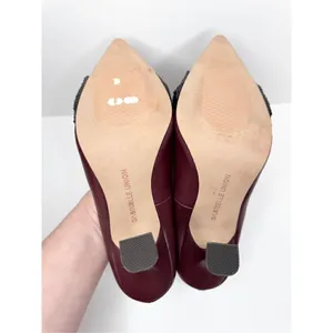 Gabrielle Union Pumps‎ Size 7.5 Pointed Toe Burgundy Twist Detail Slip On Shoes thumbnail 9