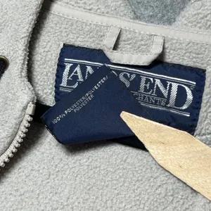 Vintage Lands End Womens Petite Fleece Zip Up Hoodie Jacket Beige Size‎ S thumbnail 7