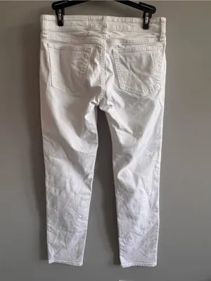 Rag‎ & Bone Dre Low Rise Slim Boyfriend Jeans White Size 24 thumbnail 4