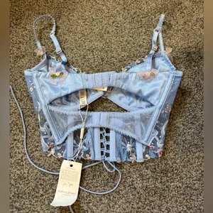 For Love and Lemons Bell Blue Bustier Top thumbnail 3