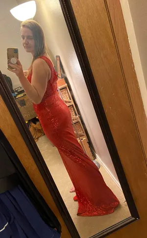 Red Prom Dress Size L thumbnail 5