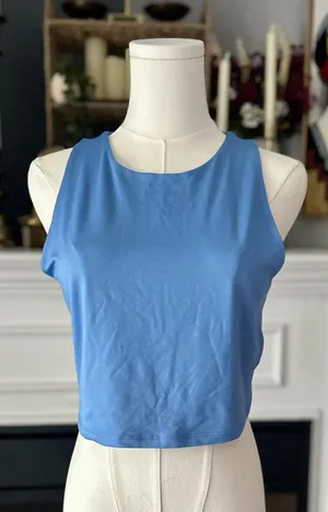 H&M Baby Blue Silky Material Women’s Cropped Tank thumbnail 1