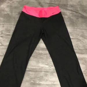 Nike black and pink stretchy pants thumbnail 1