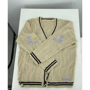 Women's Cardigan Star Embroidery Knit Open Front Cardigan V‎ Neck Long Sleeve thumbnail 4