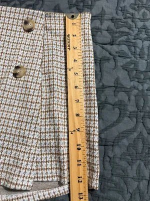Altar’d State plaid skort size large tan blue accents preppy thumbnail 5