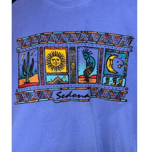 Vintage Y2K Sedona Arizona Single Stitch T Shirt Large Sun Moon Kokopelli ~Flaw thumbnail 2