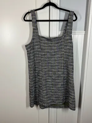 Free People Maxx Mini Shift Tweed Dress Size Large‎ Academia Old Money Preppy thumbnail 4