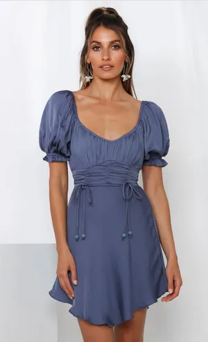 Blue Mini Silk Dress Size XS thumbnail 1