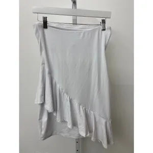 NWT Susana Monaco Sz S Solid White Asymmetrical Ruffled Strapless Mini Dress thumbnail 3