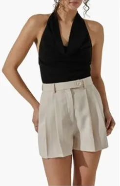 ASTR The Label Cowl Neck‎ Halter Bodysuit Size Medium New thumbnail 1
