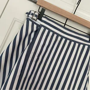 Maeve Anthropologie Pinstripe Midi Skirt Asymmetrical Belted Sz 4 thumbnail 13