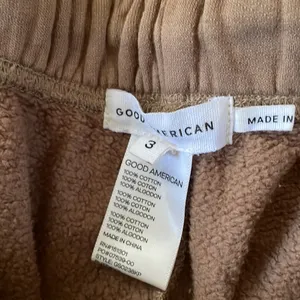 Good American Joggers Womens Large Brown Fleece Pull On Pants Loungewear Cozy thumbnail 5
