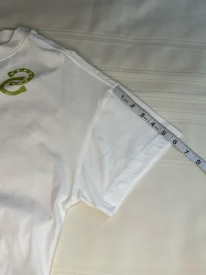 Maeve White Boxy Crop Tee with Lime Green Emblem 100% Cotton thumbnail 11