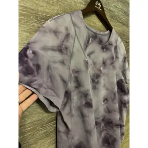 Lululemon Top Always Agile Short Sleeve Marble Purple Sz L Women thumbnail 4