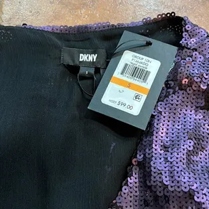 NWT DKNY Sequin Tank Top Womens Regal Purple Split Back P1JA6KDQ‎ Size S thumbnail 7