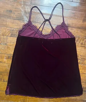 Abercrombie & Fitch Velvet Burgundy Cami Top thumbnail 4