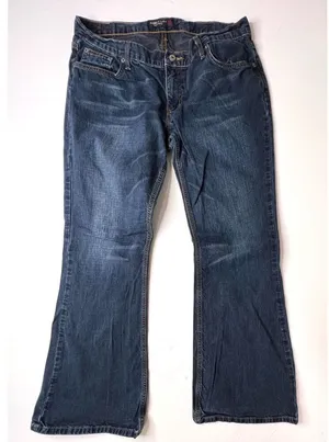 American Eagle Bootcut Wide Leg Pocket‎ Embroidered Details Blue Jean sz 12 thumbnail 1
